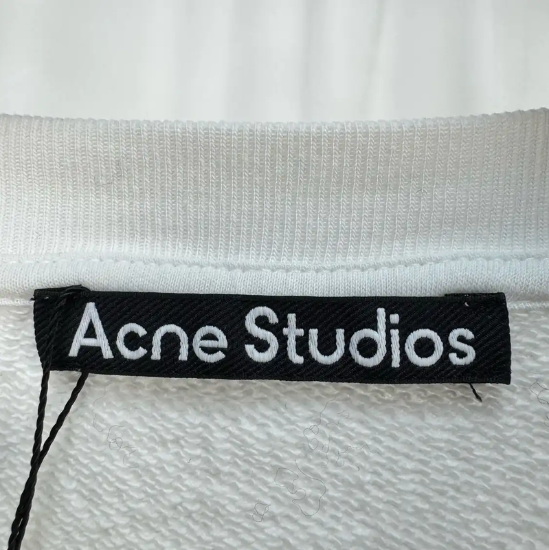 Acne Studios White Cotton Logo Sweatshirt