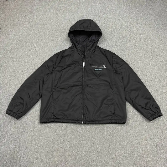 Prada Black Nylon Hooded Jacket for Men