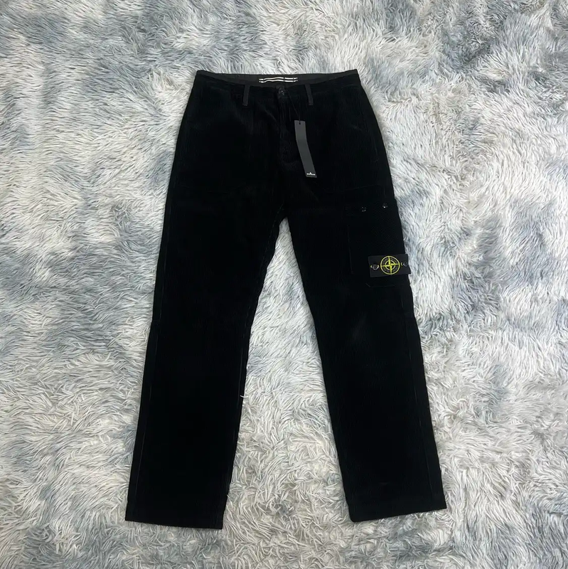 Stone Island Black Cotton Casual Pants 0089