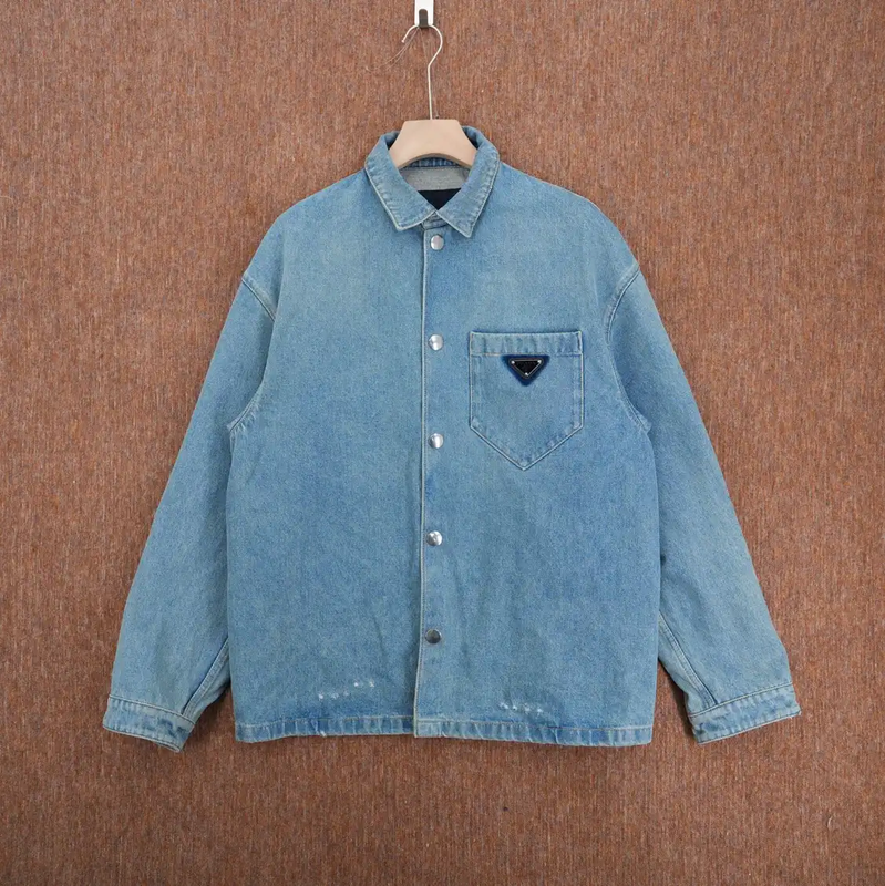 Prada Blue Denim Logo Men's Jacket