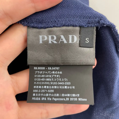 Prada Summer Navy Blue Men's Short Sleeve Polo