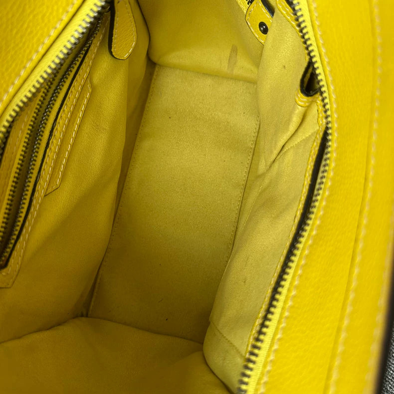 CELINE Luggage Mini Yellow Leather Handbag