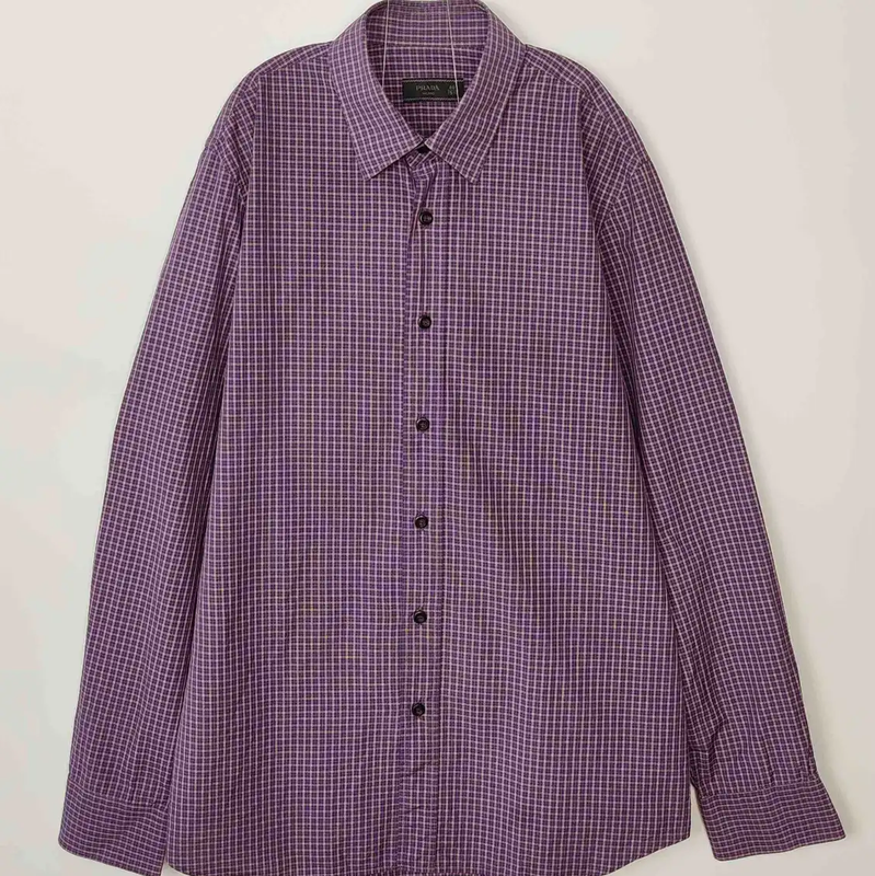 Prada Purple Cotton Long Sleeve Shirt