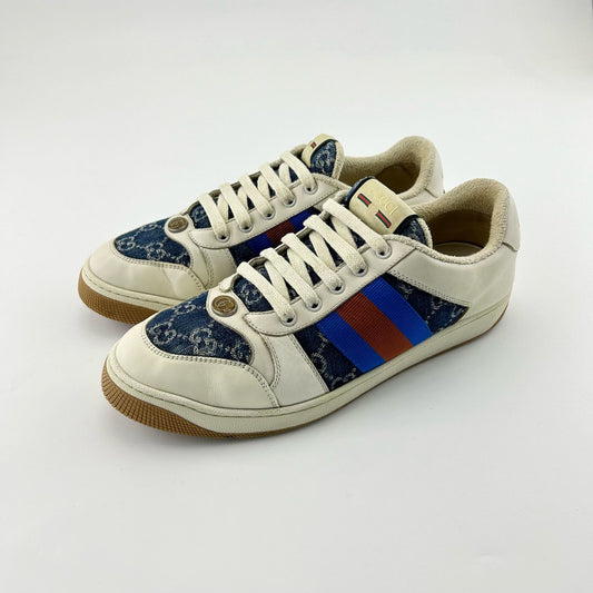 Gucci Screener Denim Casual Sneakers for Men 0079