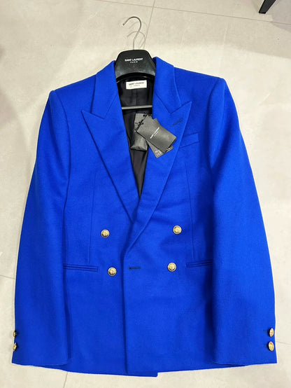 Saint Laurent Double-Breasted Wool Suit Jacket