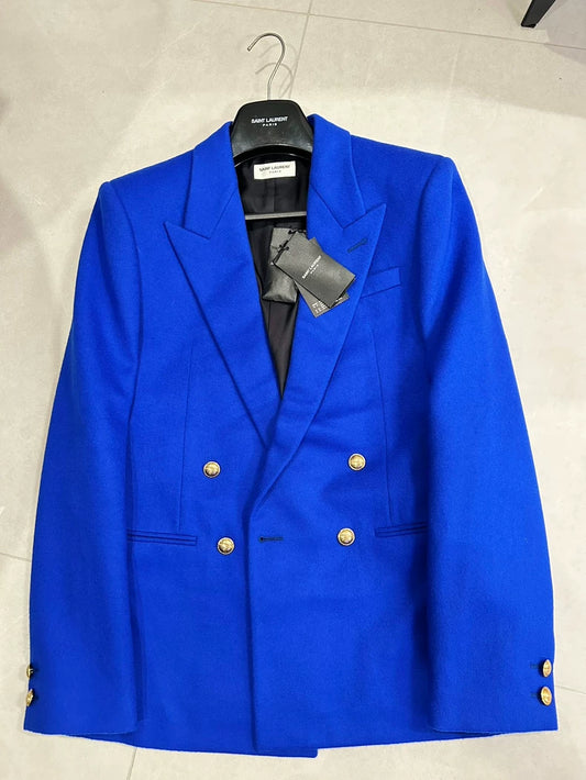 Saint Laurent Double-Breasted Wool Suit Jacket