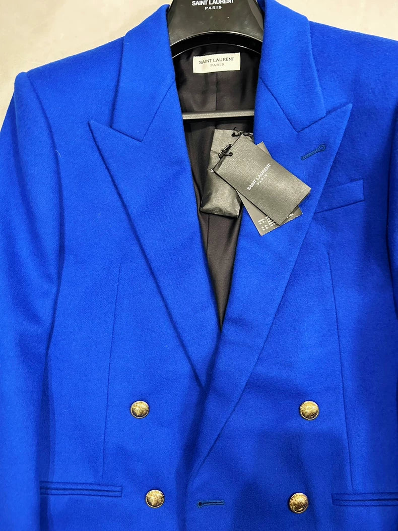 Saint Laurent Double-Breasted Wool Suit Jacket