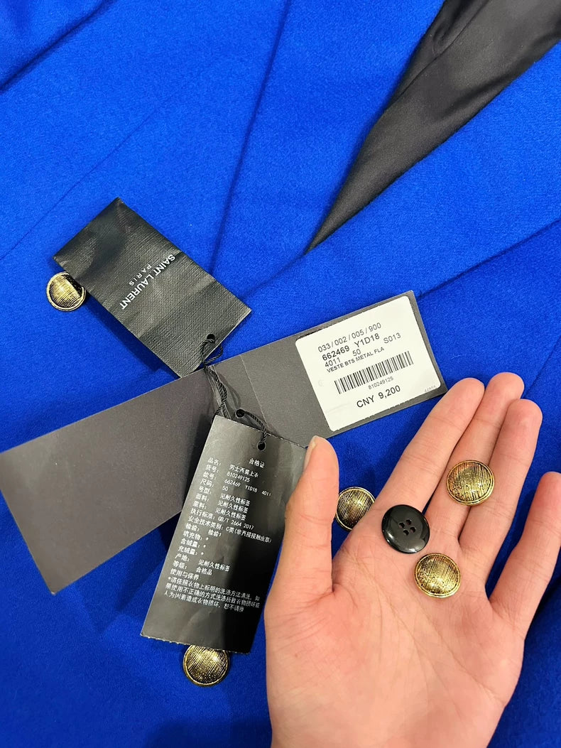 Saint Laurent Double-Breasted Wool Suit Jacket