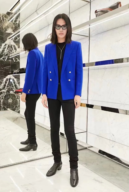 Saint Laurent Double-Breasted Wool Suit Jacket