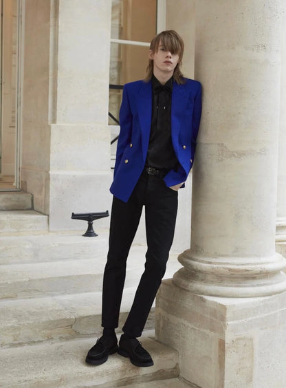 Saint Laurent Double-Breasted Wool Suit Jacket