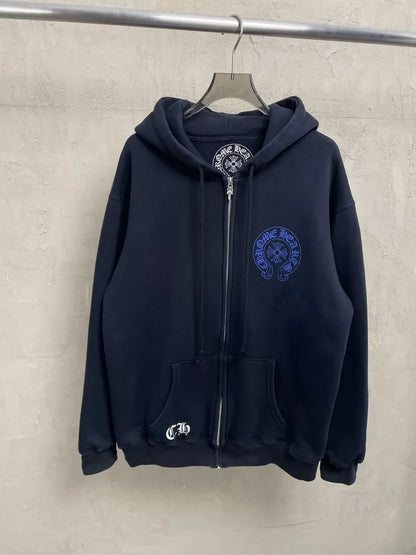 Black Chrome Hearts Hoodie with Floral Design