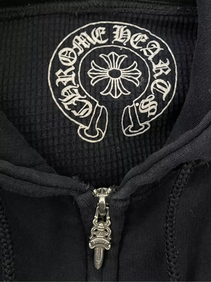 Black Chrome Hearts Hoodie with Floral Design