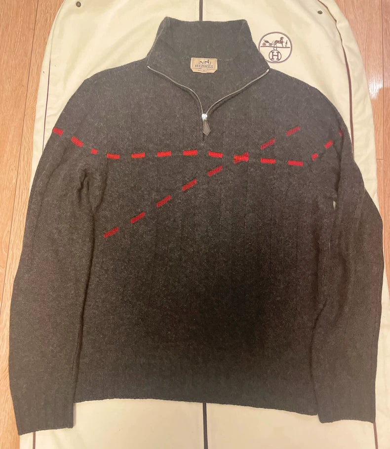 Elegant Hermes High-Neck Cashmere Sweater