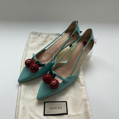 Gucci Cherry High Heels in Blue 0079