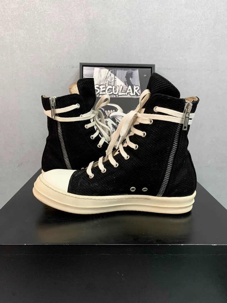 Rick Owens Classic High-Top Canvas Sneakers-yf