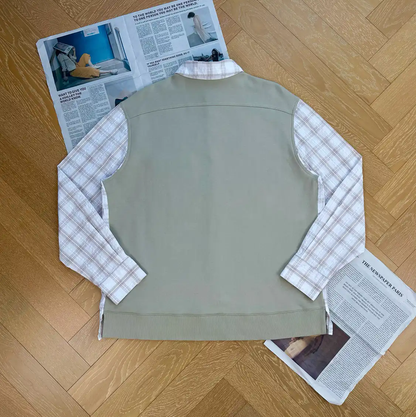 Loewe Men's White Checkered Long Sleeve Shirt 0089