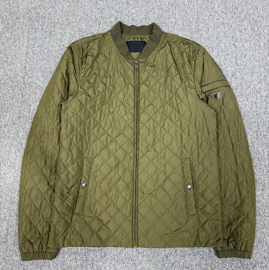 Prada Men's Olive Green Quilted Jacket
