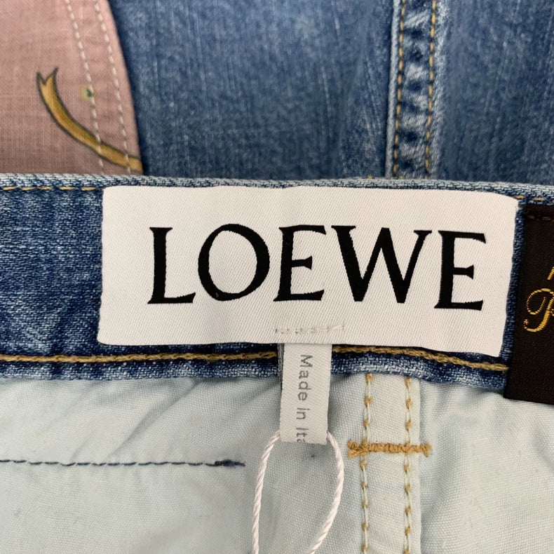Loewe Blue Graffiti Sequined Denim Shorts
