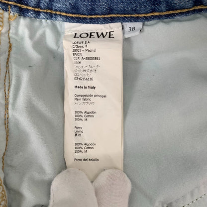 Loewe Blue Graffiti Sequined Denim Shorts
