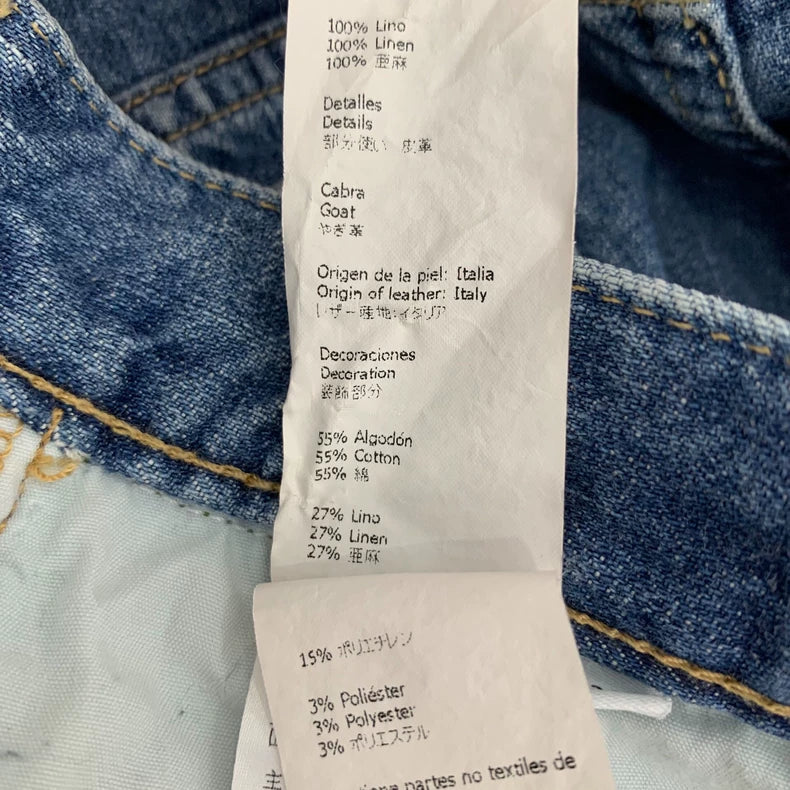 Loewe Blue Graffiti Sequined Denim Shorts