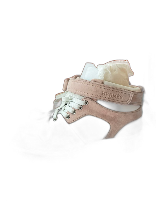 Hermes Freestyle Leather Sneakers Women's Pink White Black