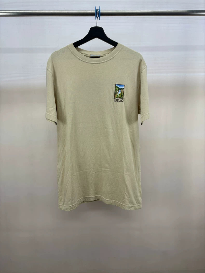 Dior Scenic Pattern Embroidered Logo T-shirt