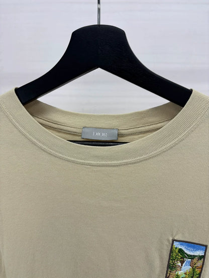 Dior Scenic Pattern Embroidered Logo T-shirt
