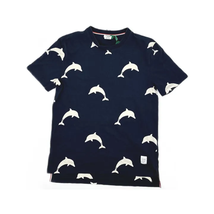 Thom Browne Dolphin Print Short Sleeve Tee