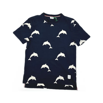 Thom Browne Dolphin Print Short Sleeve Tee