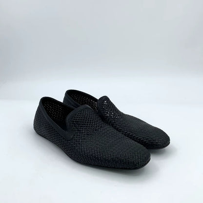Bottega Veneta Black Woven Slip-On Casual Shoes
