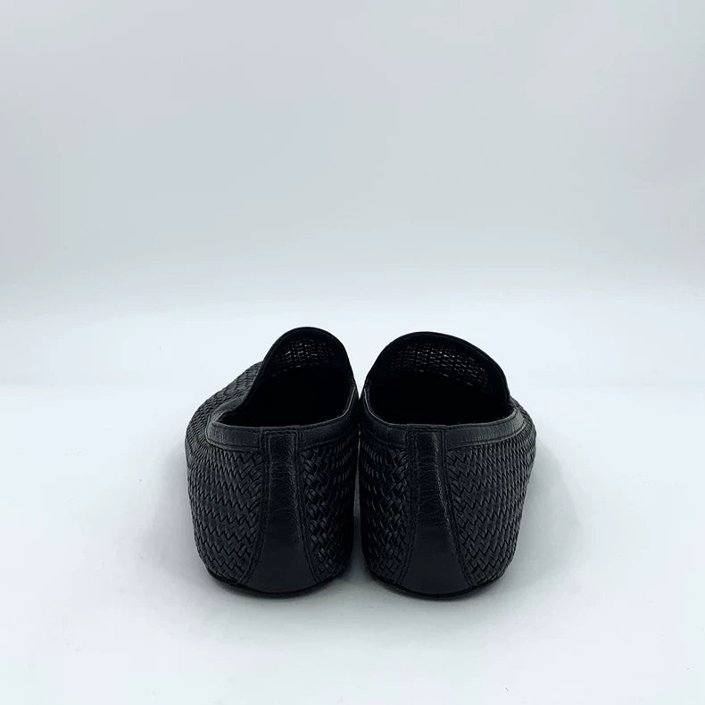 Bottega Veneta Black Woven Slip-On Casual Shoes