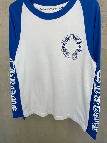 Chrome Hearts Blue and White Long Sleeve T-shirt