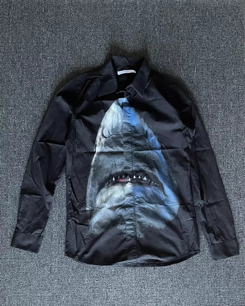 Givenchy Shark Print Long Sleeve Shirt-yf