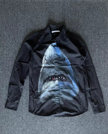 Givenchy Shark Print Long Sleeve Shirt-yf