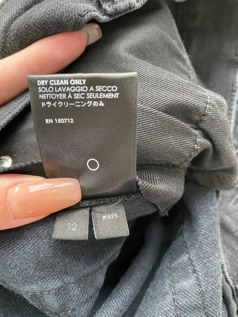 Amiri Black Logo Distressed Denim Pants