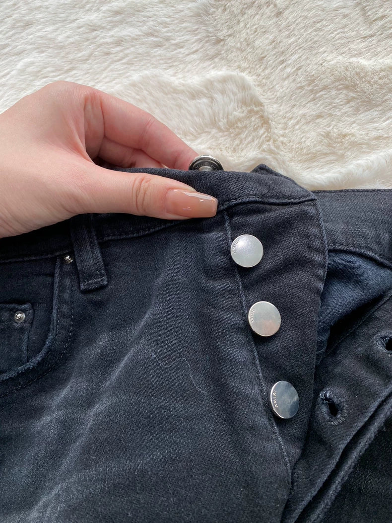 Amiri Black Logo Distressed Denim Pants