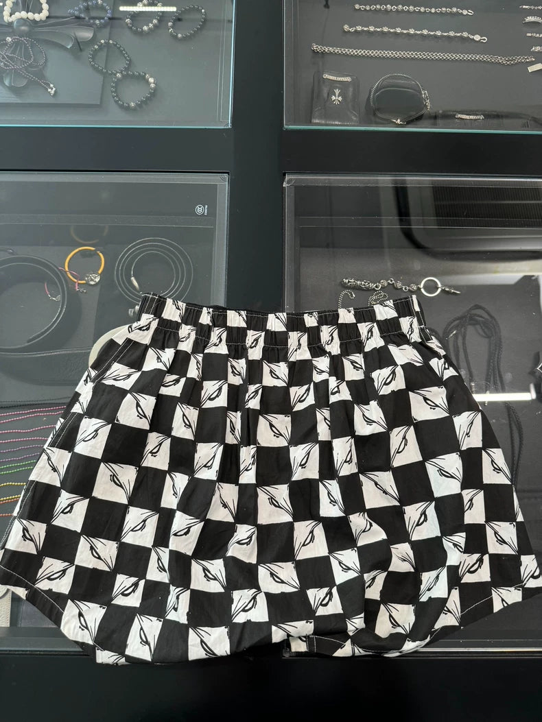 Chrome Hearts Black and White Houndstooth Shorts-yf