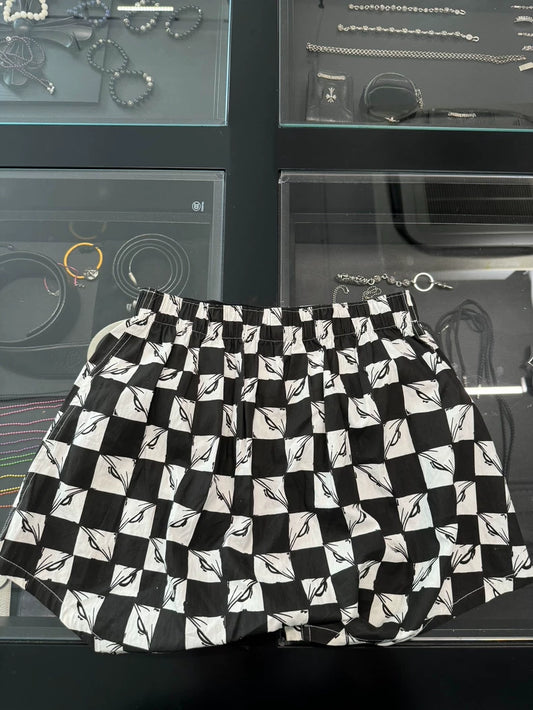 Chrome Hearts Black and White Houndstooth Shorts-yf