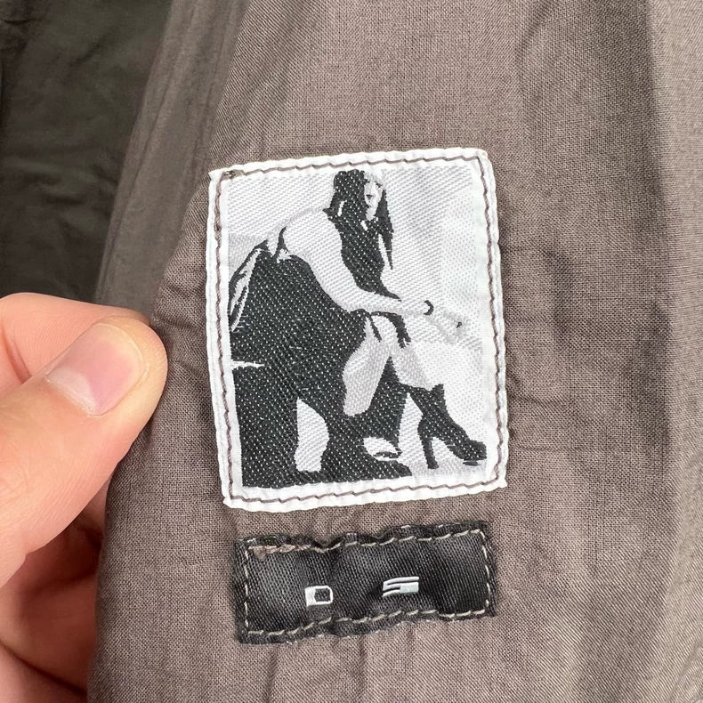 Brown Hooded Long Coat by Rick Owens