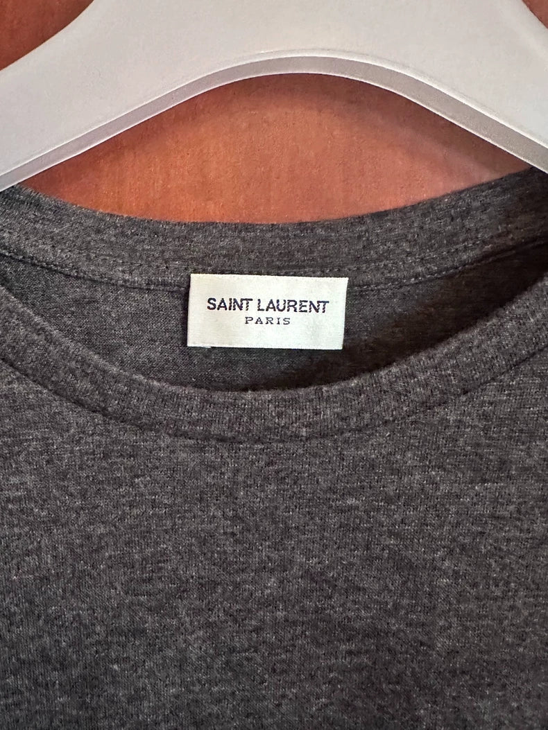 Saint Laurent Gray Printed Casual T-Shirt