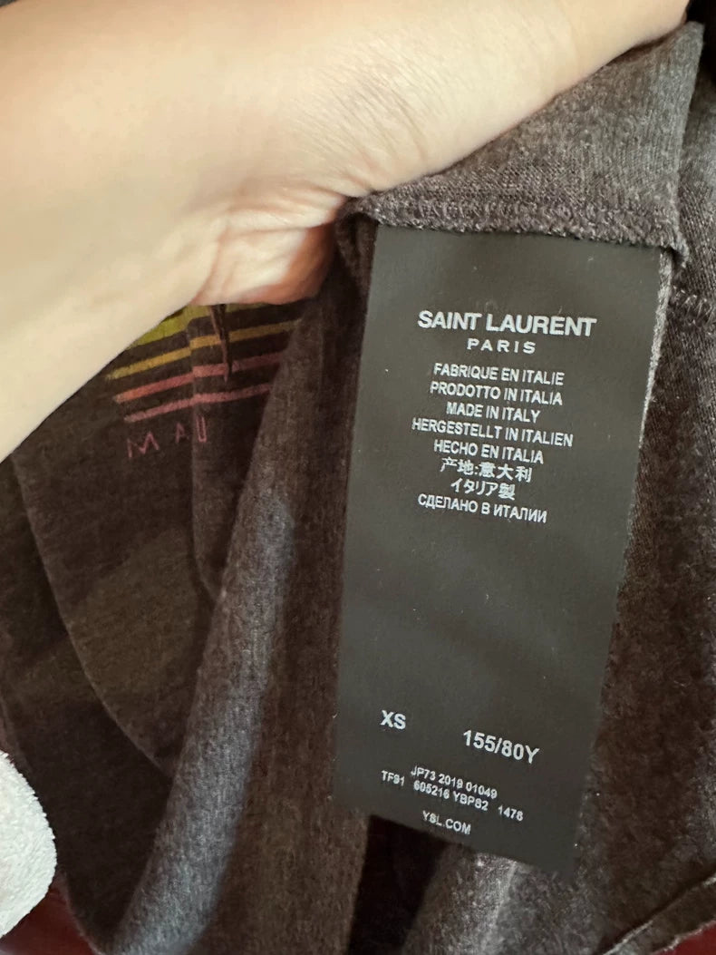 Saint Laurent Gray Printed Casual T-Shirt