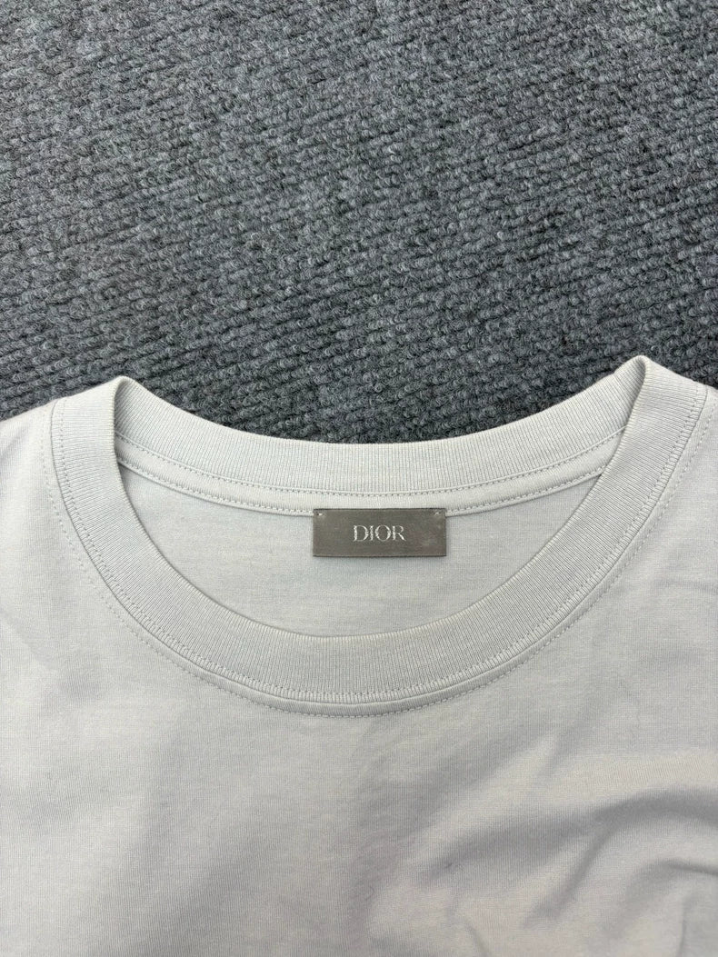 Dior Heart Embroidery Logo Short Sleeve T-Shirt