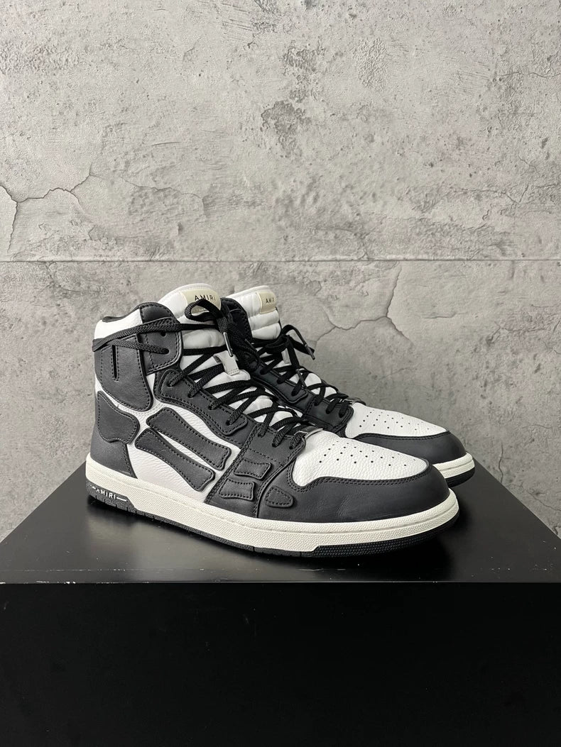 Amiri High-Top Skel-Toe Sneakers Black White-yf