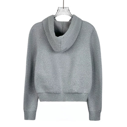 Grey Logo Hoodie Jacket by Prada