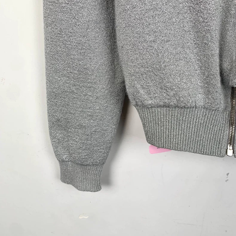 Grey Logo Hoodie Jacket by Prada