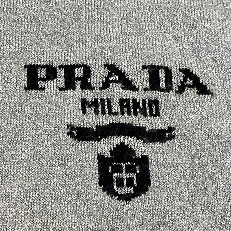 Grey Logo Hoodie Jacket by Prada