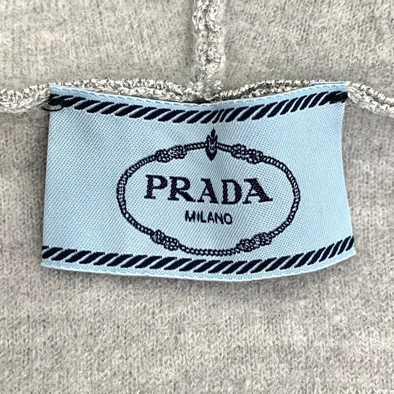 Grey Logo Hoodie Jacket by Prada
