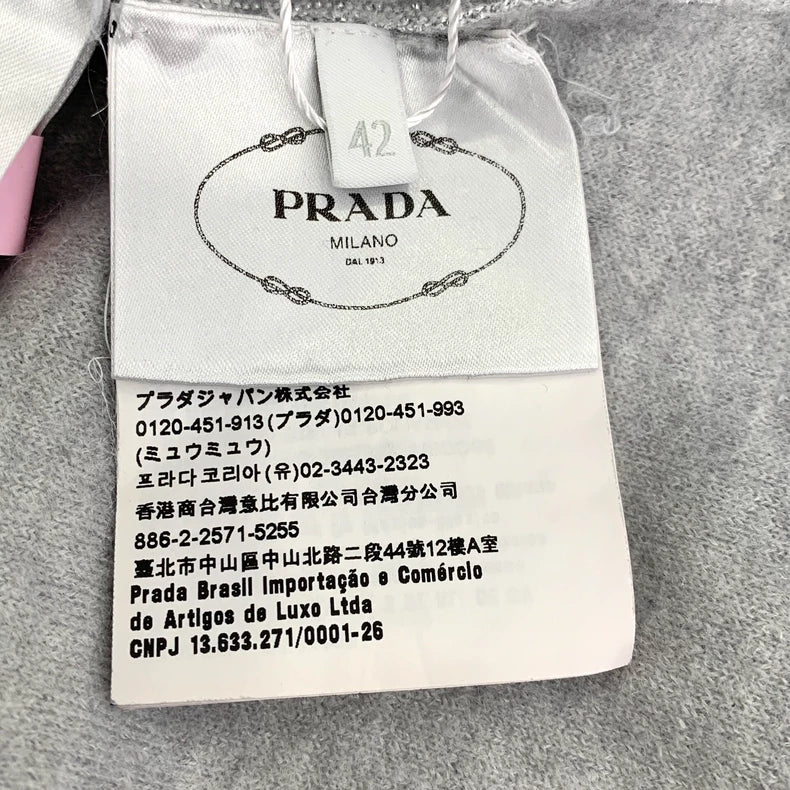 Grey Logo Hoodie Jacket by Prada