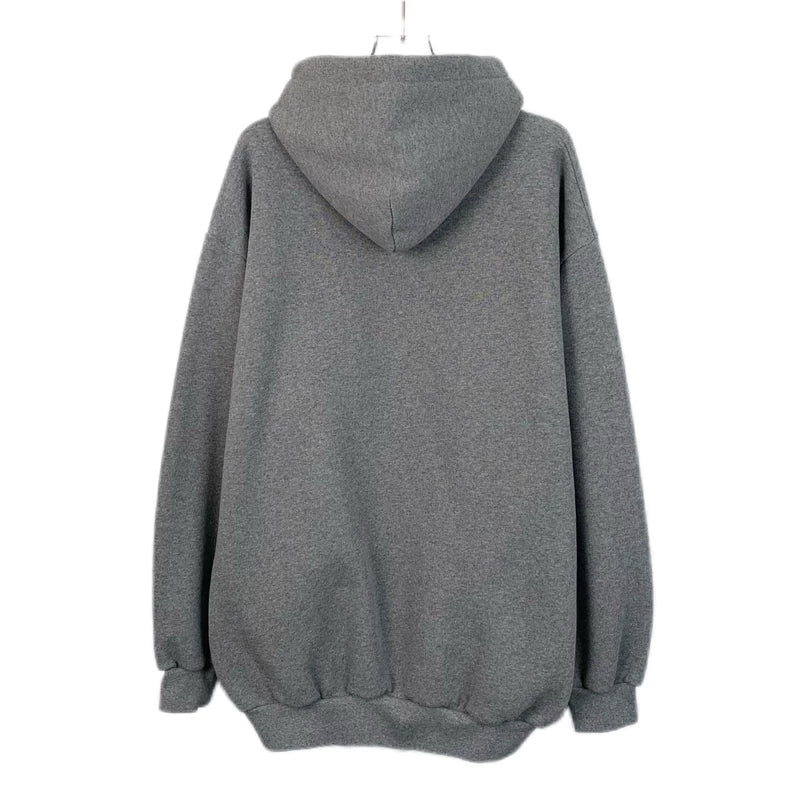 Balenciaga Grey Logo Hoodie with Drawstring