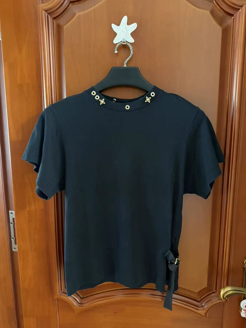Louis Vuitton Metal Logo Short Sleeve Tee-yf